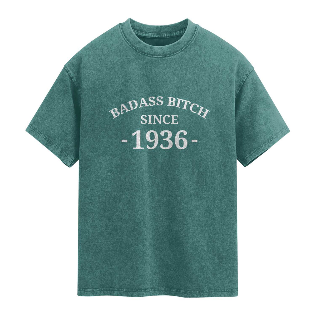 Funny 90th Birthday Washed Cotton T-Shirt Badass Bih Since 1936