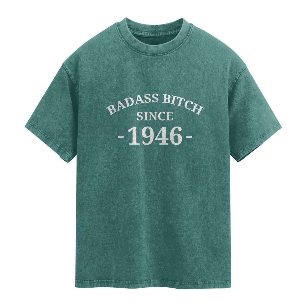 Funny 80th Birthday Washed Cotton T-Shirt Badass Bih Since 1946