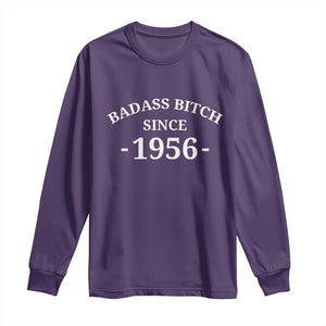 Funny 70th Birthday Long Sleeve Shirt Badass Bih Since 1956 TS10 Purple Print Your Wear