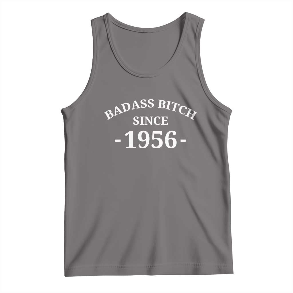 Funny 70th Birthday Tank Top Badass Bih Since 1956 TS10 Deep Heather Print Your Wear