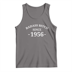 Funny 70th Birthday Tank Top Badass Bih Since 1956 TS10 Deep Heather Print Your Wear