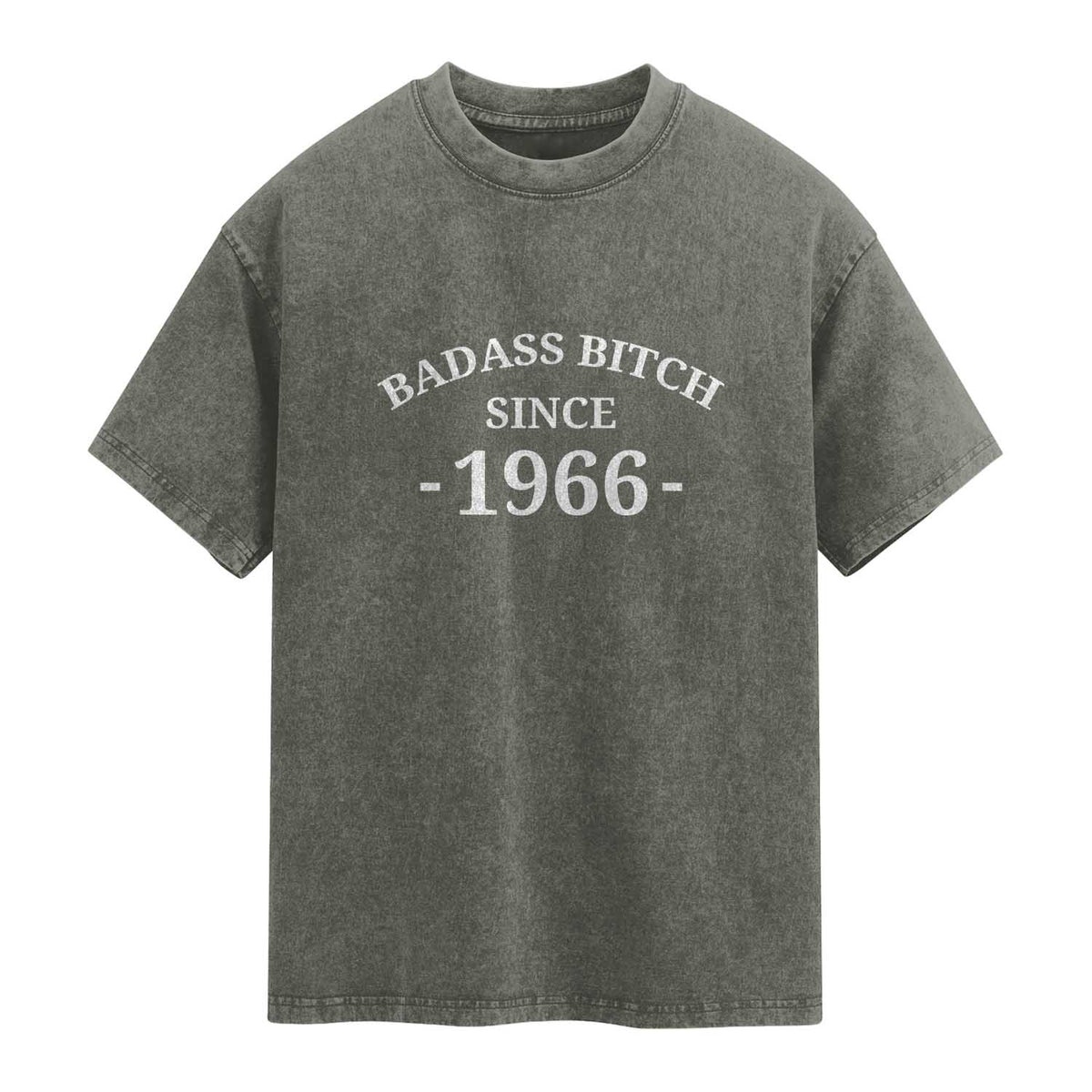 Funny 60th Birthday Washed Cotton T-Shirt Badass Bih Since 1966