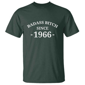 Funny 60th Birthday T Shirt Badass Bih Since 1966 TS10 Dark Forest Green Print Your Wear