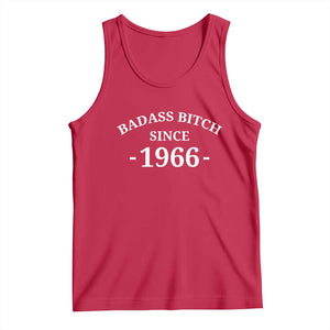 Funny 60th Birthday Tank Top Badass Bih Since 1966 TS10 Red Print Your Wear