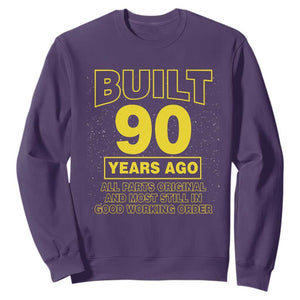 Funny 90th Birthday Sweatshirt Galaxy Built 90 Years Ago Parts Original TS10 Purple Print Your Wear