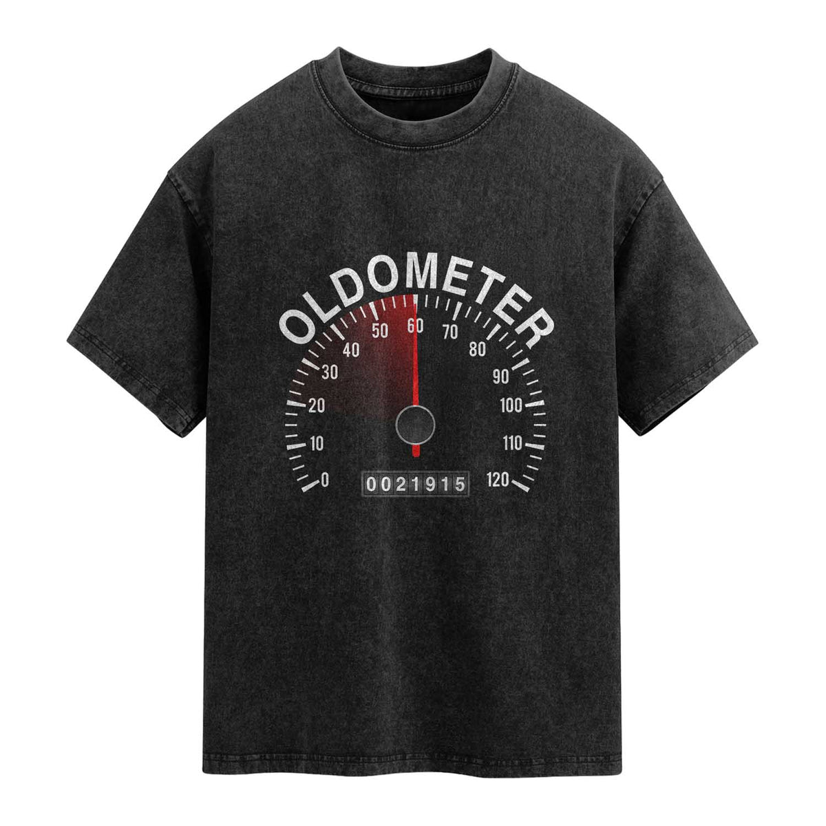 Funny 60th Birthday Washed Cotton T-Shirt Oldometer Odometer 60 Year Old Joke