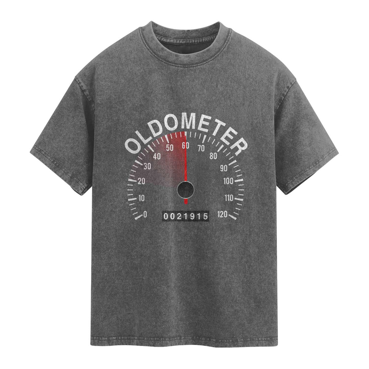 Funny 60th Birthday Washed Cotton T-Shirt Oldometer Odometer 60 Year Old Joke