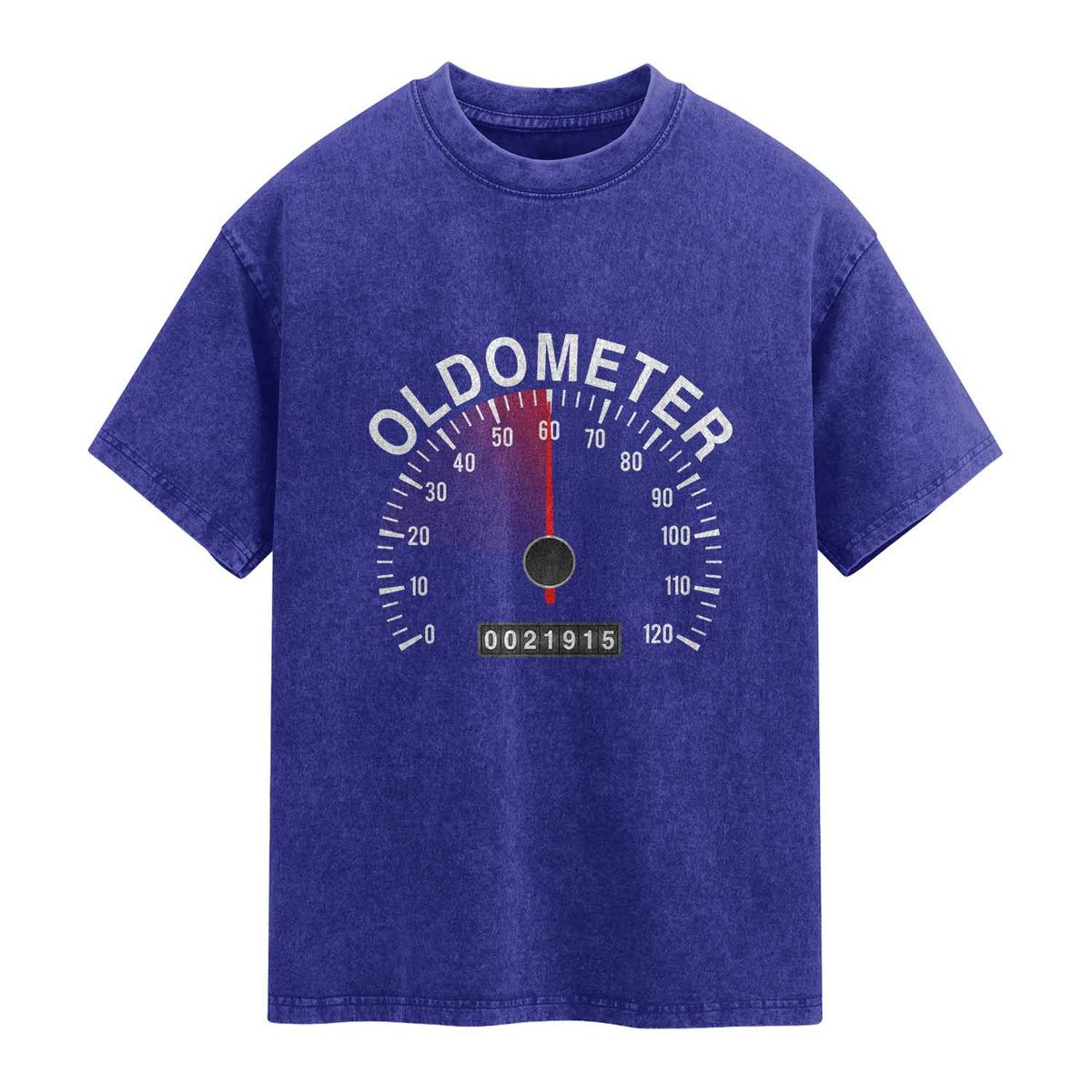 Funny 60th Birthday Washed Cotton T-Shirt Oldometer Odometer 60 Year Old Joke