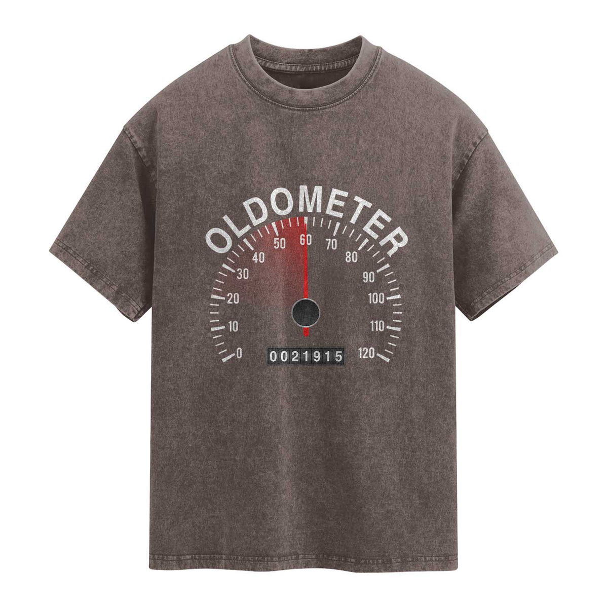 Funny 60th Birthday Washed Cotton T-Shirt Oldometer Odometer 60 Year Old Joke