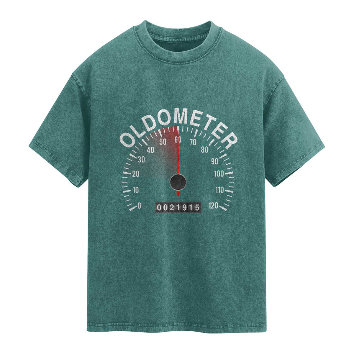 Funny 60th Birthday Washed Cotton T-Shirt Oldometer Odometer 60 Year Old Joke
