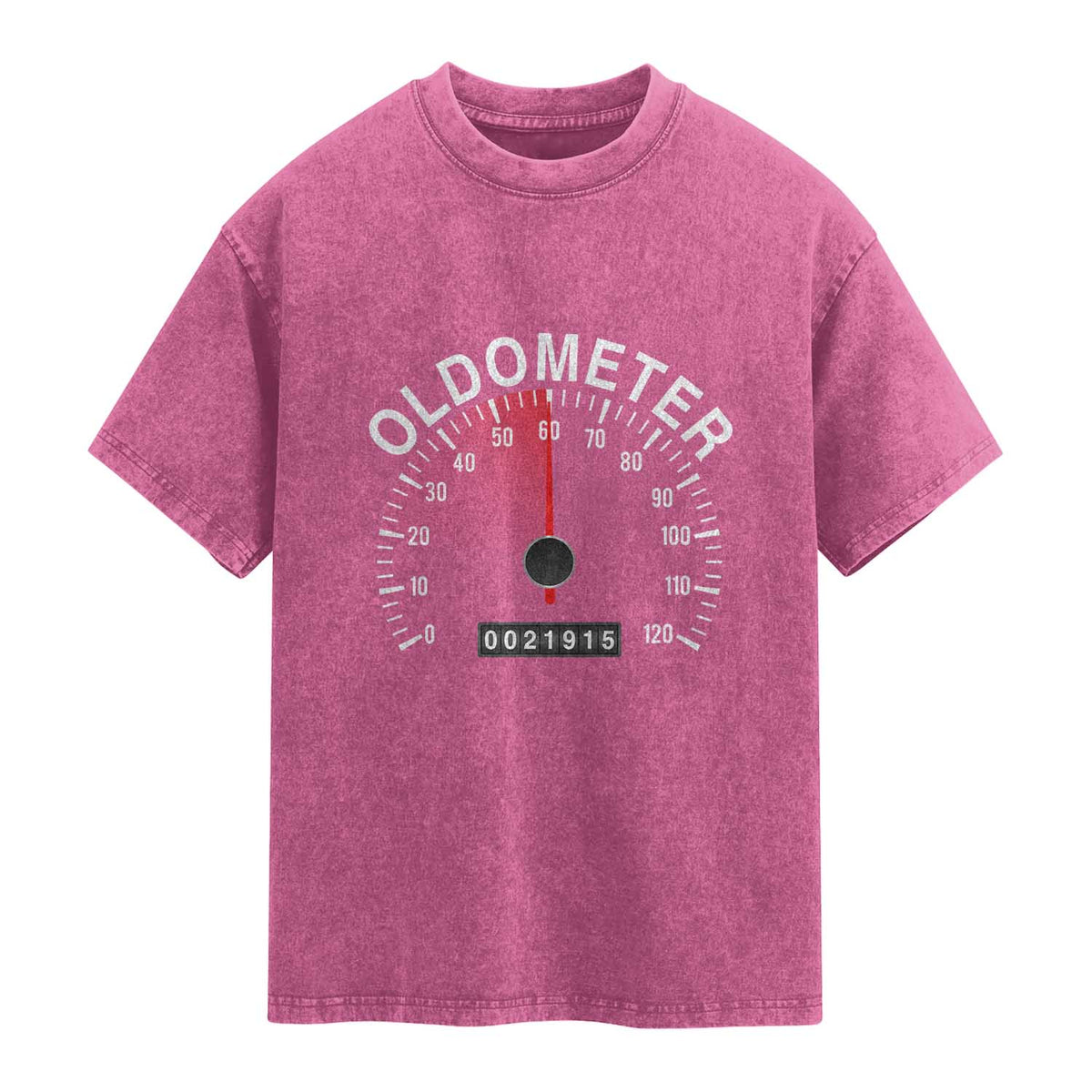 Funny 60th Birthday Washed Cotton T-Shirt Oldometer Odometer 60 Year Old Joke