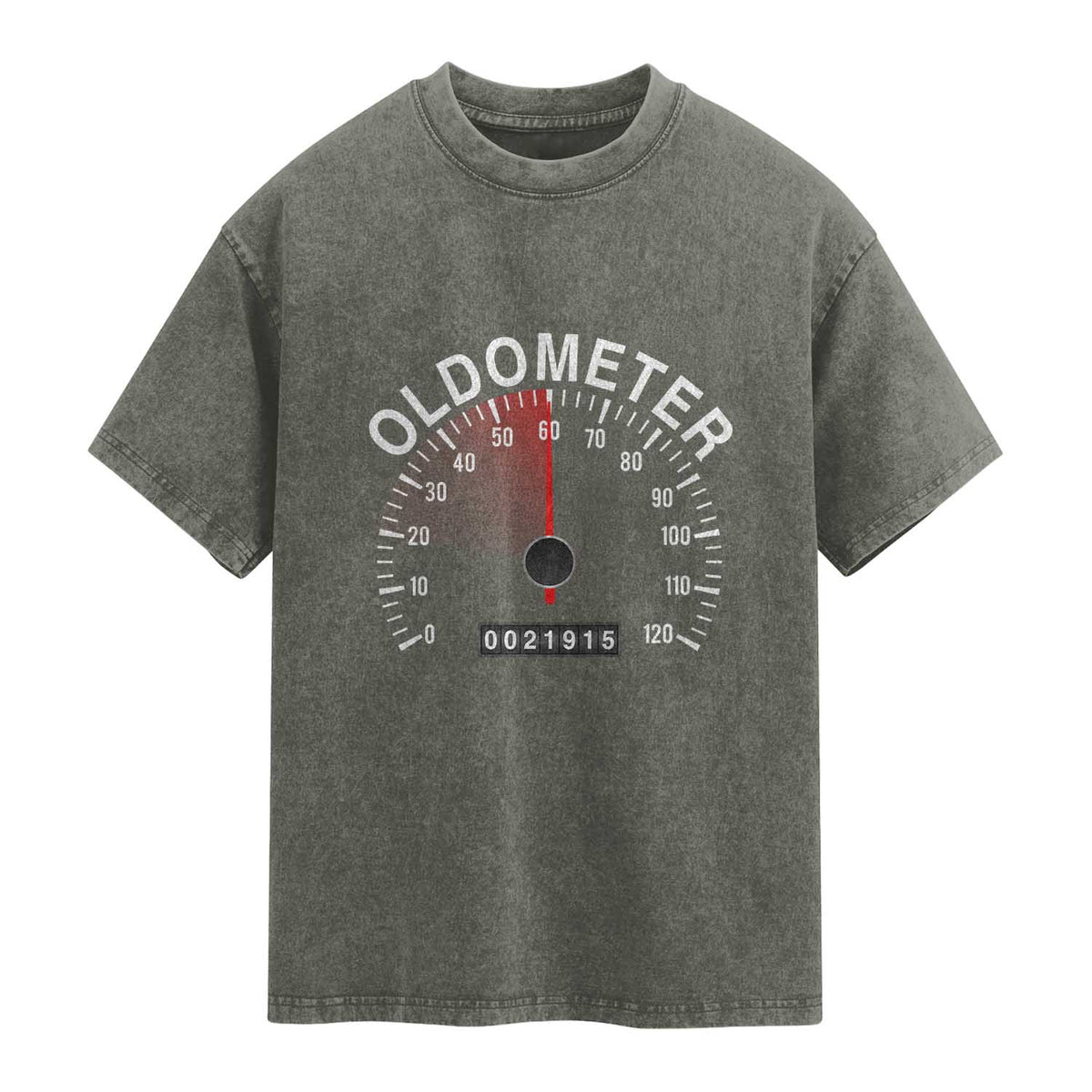 Funny 60th Birthday Washed Cotton T-Shirt Oldometer Odometer 60 Year Old Joke