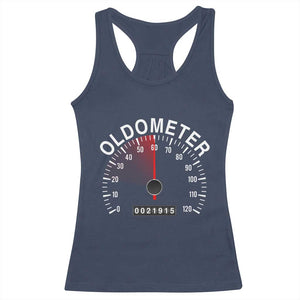 Funny 60th Birthday Racerback Tank Top Oldometer Odometer 60 Year Old Joke TS10 Navy Print Your Wear