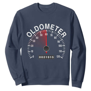 Funny 60th Birthday Sweatshirt Oldometer Odometer 60 Year Old Joke TS10 Navy Print Your Wear