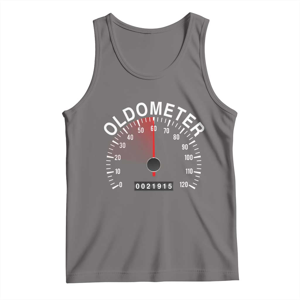 Funny 60th Birthday Tank Top Oldometer Odometer 60 Year Old Joke TS10 Deep Heather Print Your Wear