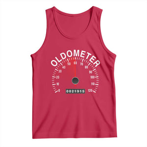 Funny 60th Birthday Tank Top Oldometer Odometer 60 Year Old Joke TS10 Red Print Your Wear