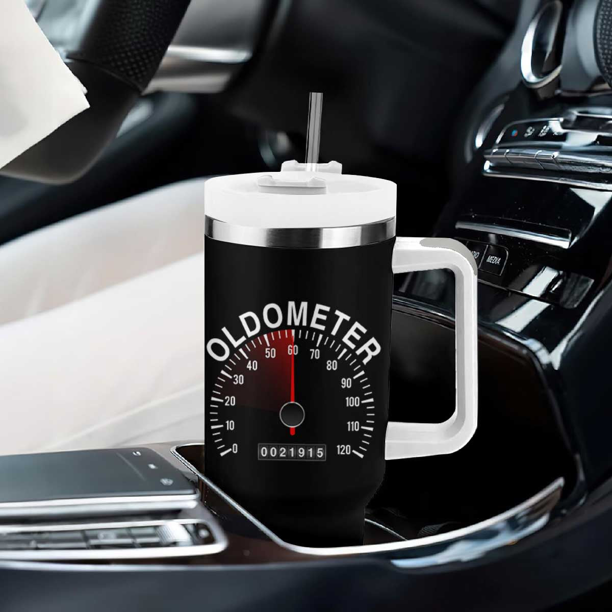 Funny 60th Birthday Tumbler With Handle Oldometer Odometer 60 Year Old Joke TS10 Print Your Wear