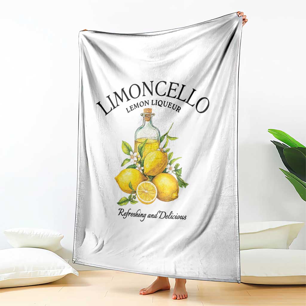 Vintage Limoncello Lemon Liqueur Throw Blanket Italian Summer Letter Fruit Printed Graphic TS10 Print Your Wear