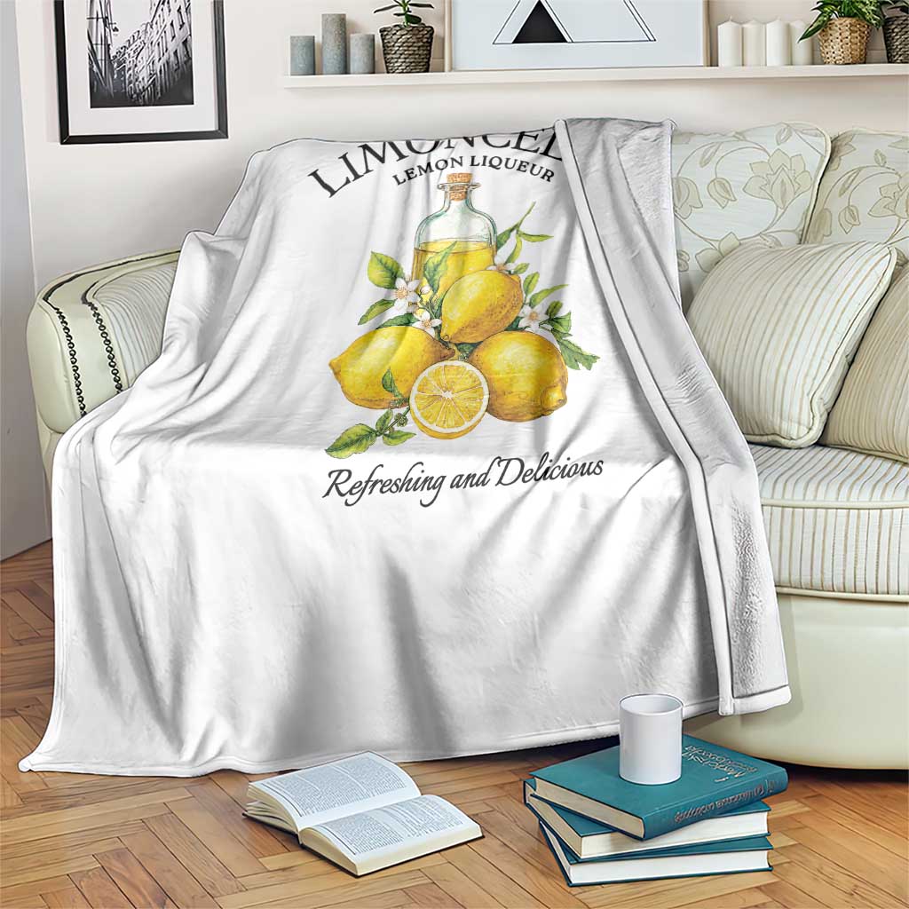 Vintage Limoncello Lemon Liqueur Throw Blanket Italian Summer Letter Fruit Printed Graphic TS10 Print Your Wear