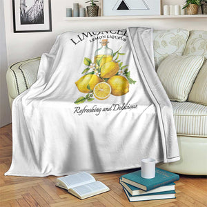 Vintage Limoncello Lemon Liqueur Throw Blanket Italian Summer Letter Fruit Printed Graphic TS10 Print Your Wear