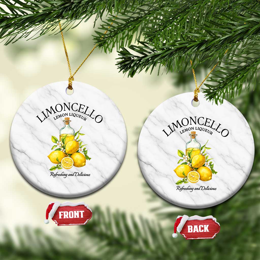 Vintage Limoncello Lemon Liqueur Ceramic Ornament Italian Summer Letter Fruit Printed Graphic TS10 1pc White Marble Print Your Wear