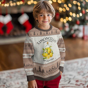 Vintage Limoncello Lemon Liqueur Ugly Christmas Sweater Italian Summer Letter Fruit Printed Graphic TS10 Mocha Mousse Print Your Wear