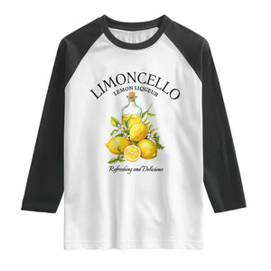 Vintage Limoncello Lemon Liqueur Raglan Shirt Italian Summer Letter Fruit Printed Graphic TS10 White Black Print Your Wear