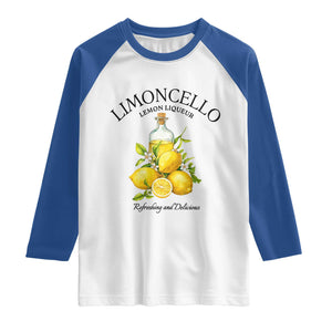 Vintage Limoncello Lemon Liqueur Raglan Shirt Italian Summer Letter Fruit Printed Graphic TS10 White Royal Print Your Wear