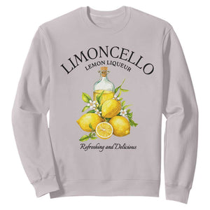 Vintage Limoncello Lemon Liqueur Sweatshirt Italian Summer Letter Fruit Printed Graphic TS10 Ice Gray Print Your Wear