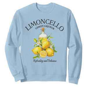 Vintage Limoncello Lemon Liqueur Sweatshirt Italian Summer Letter Fruit Printed Graphic TS10 Light Blue Print Your Wear