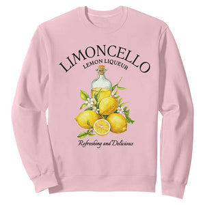 Vintage Limoncello Lemon Liqueur Sweatshirt Italian Summer Letter Fruit Printed Graphic TS10 Light Pink Print Your Wear
