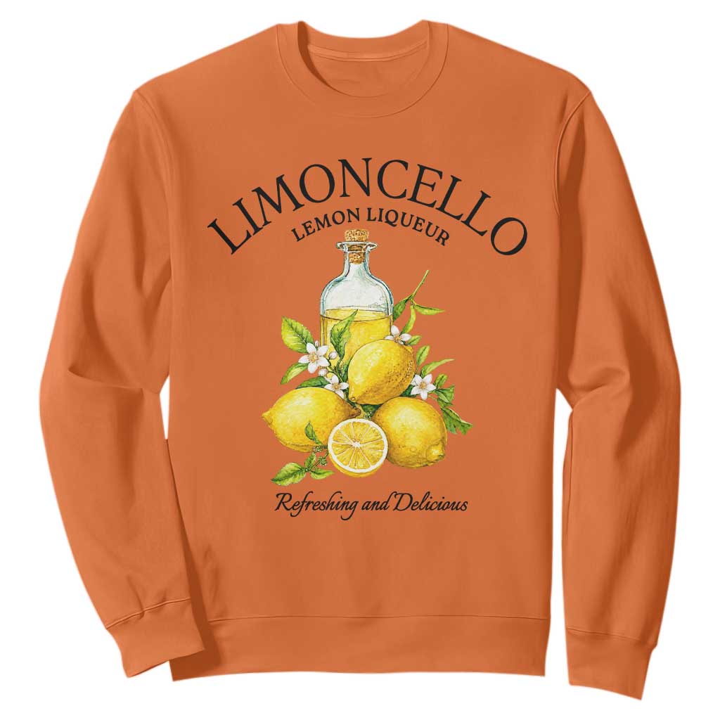 Vintage Limoncello Lemon Liqueur Sweatshirt Italian Summer Letter Fruit Printed Graphic TS10 Orange Print Your Wear