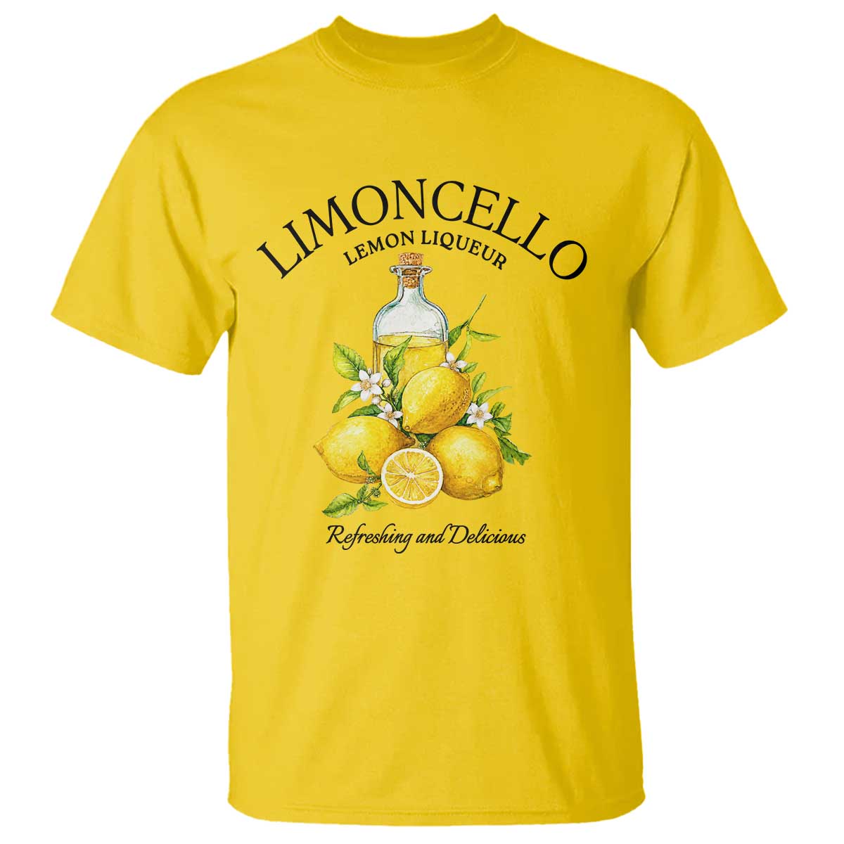Vintage Limoncello Lemon Liqueur T Shirt Italian Summer Letter Fruit Printed Graphic TS10 Daisy Print Your Wear