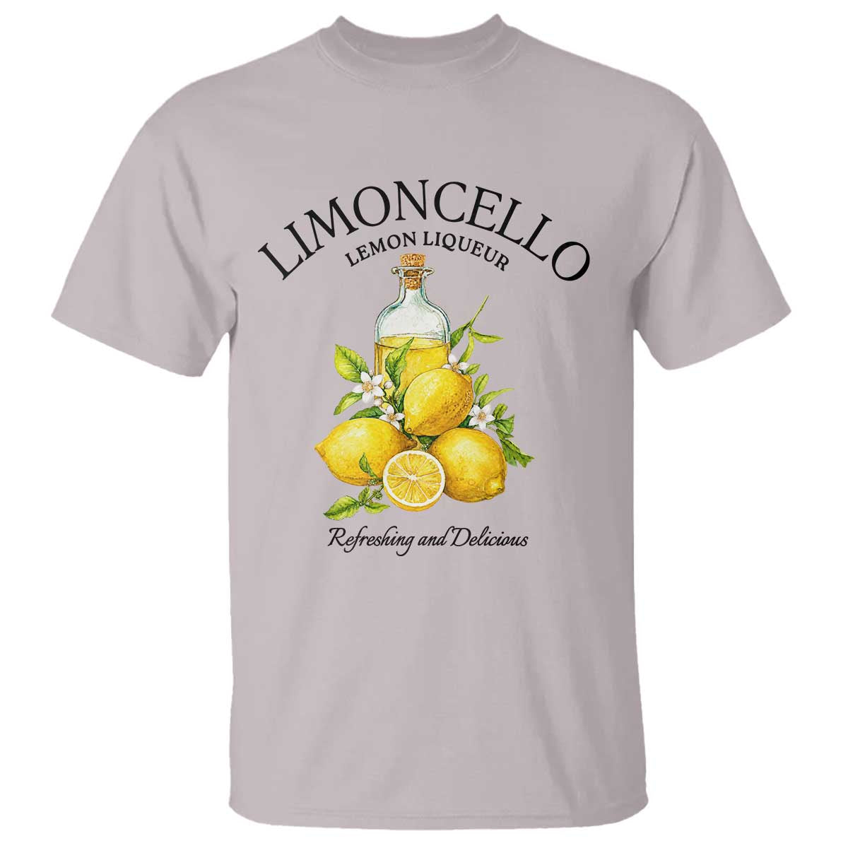 Vintage Limoncello Lemon Liqueur T Shirt Italian Summer Letter Fruit Printed Graphic TS10 Ice Gray Print Your Wear