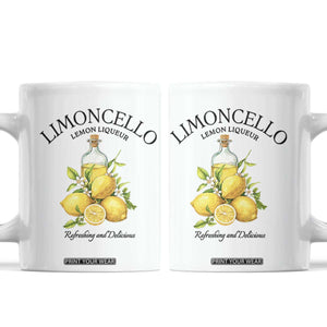Vintage Limoncello Lemon Liqueur Coffee Mug Italian Summer Letter Fruit Printed Graphic TS10 White Print Your Wear