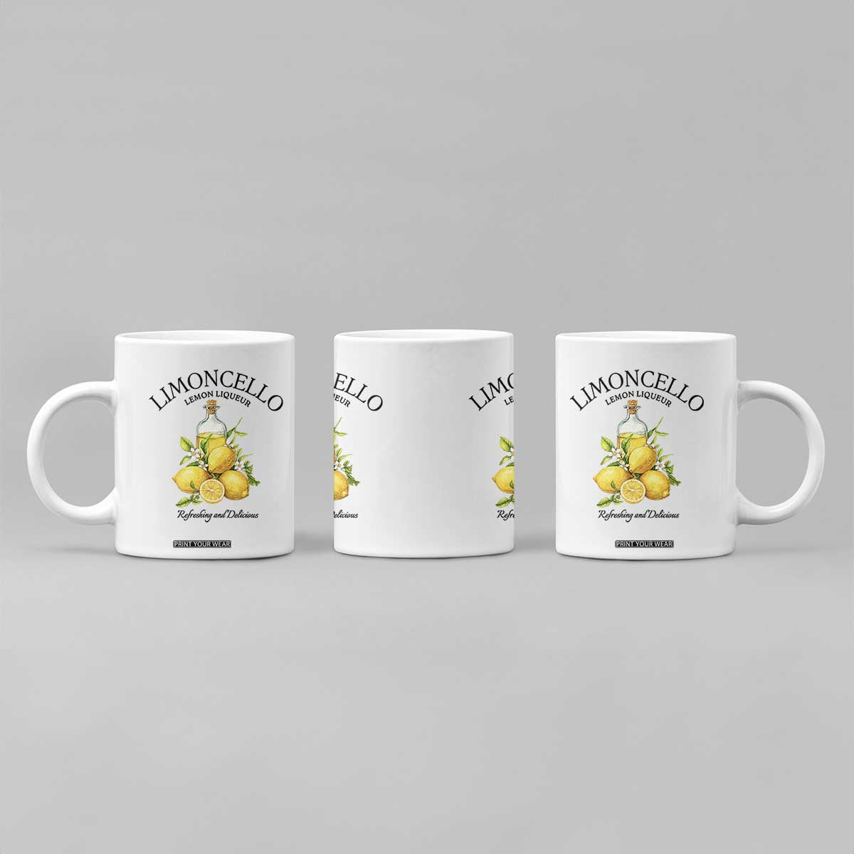 Vintage Limoncello Lemon Liqueur Coffee Mug Italian Summer Letter Fruit Printed Graphic TS10 Print Your Wear