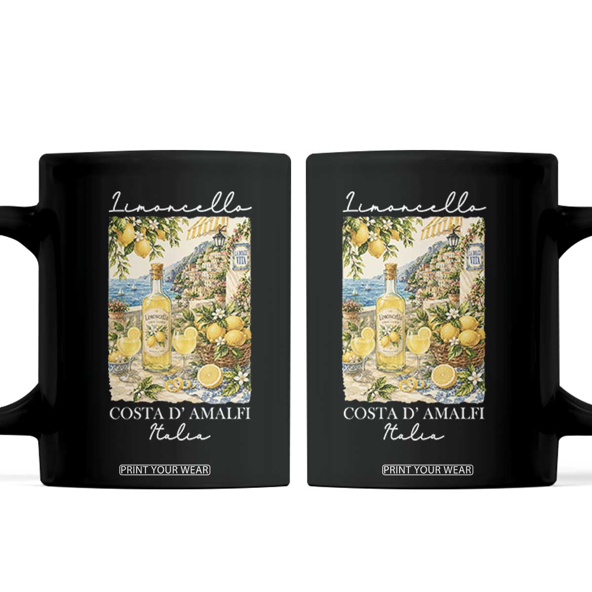 Limoncello Amalfi Coast Coffee Mug Lemon Lover Italian Summer Fruit TS10 Black Print Your Wear