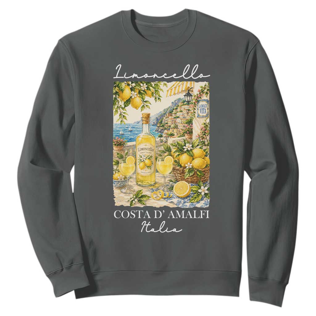 Limoncello Amalfi Coast Sweatshirt Lemon Lover Italian Summer Fruit TS10 Dark Heather Print Your Wear