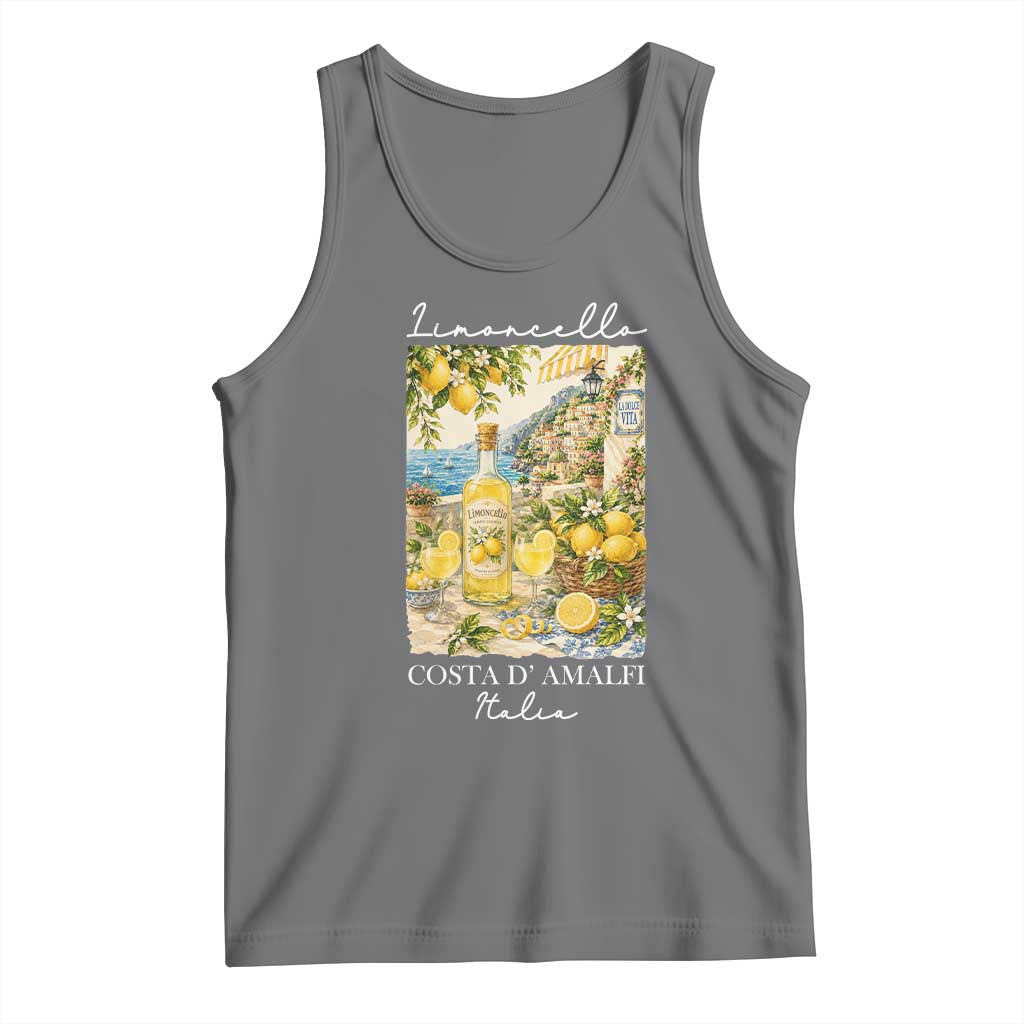 Limoncello Amalfi Coast Tank Top Lemon Lover Italian Summer Fruit TS10 Black Heather Print Your Wear