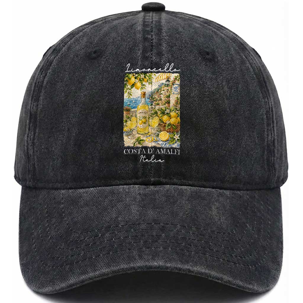Limoncello Amalfi Coast Washed Cotton Baseball Cap Lemon Lover Italian Summer Fruit TS10 Print Your Wear