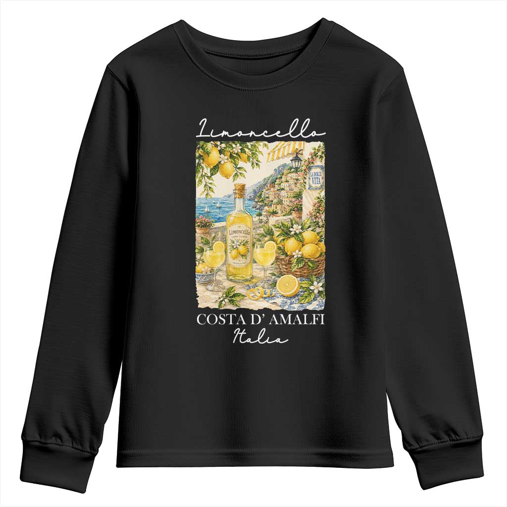 Limoncello Amalfi Coast Youth Sweatshirt Lemon Lover Italian Summer Fruit TS10 Black Print Your Wear