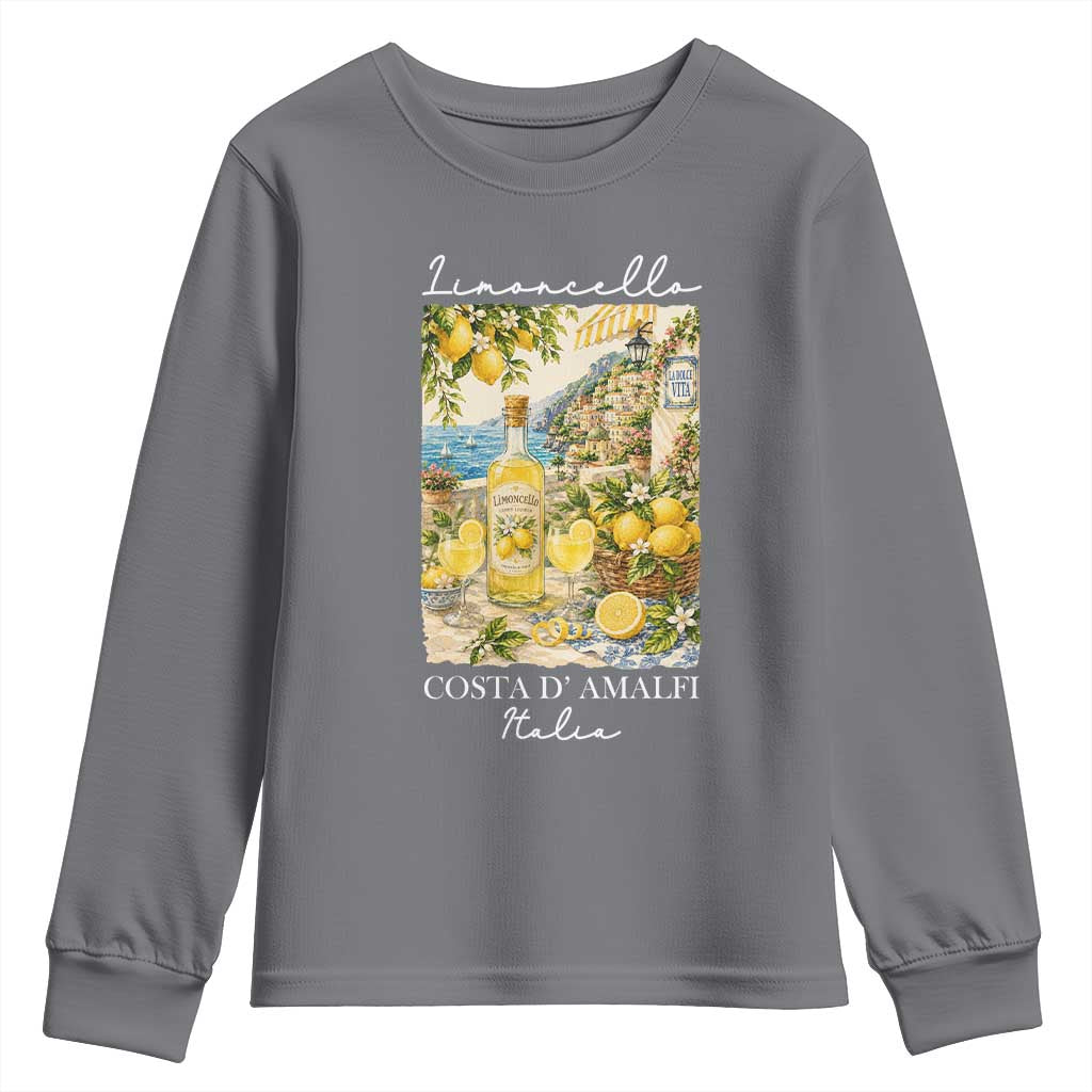 Limoncello Amalfi Coast Youth Sweatshirt Lemon Lover Italian Summer Fruit TS10 Charcoal Print Your Wear