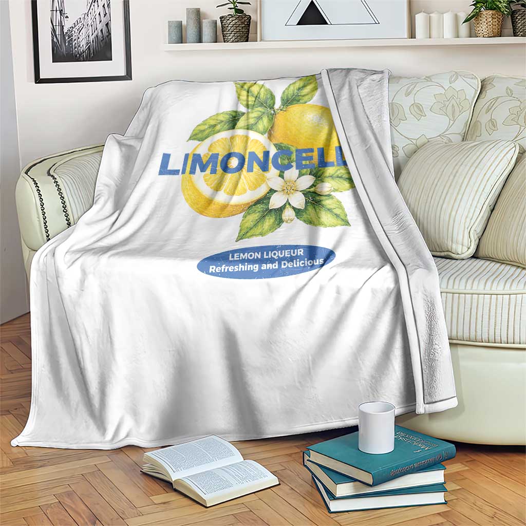 Vintage Limoncello Lemon Liqueur Throw Blanket Citrus Fruit Botanical Italian Summer Graphic TS10 Print Your Wear