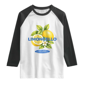 Vintage Limoncello Lemon Liqueur Raglan Shirt Citrus Fruit Botanical Italian Summer Graphic TS10 White Black Print Your Wear