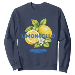 Vintage Limoncello Lemon Liqueur Sweatshirt Citrus Fruit Botanical Italian Summer Graphic TS10 Navy Print Your Wear