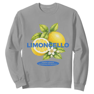 Vintage Limoncello Lemon Liqueur Sweatshirt Citrus Fruit Botanical Italian Summer Graphic TS10 Sport Gray Print Your Wear