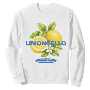 Vintage Limoncello Lemon Liqueur Sweatshirt Citrus Fruit Botanical Italian Summer Graphic TS10 White Print Your Wear