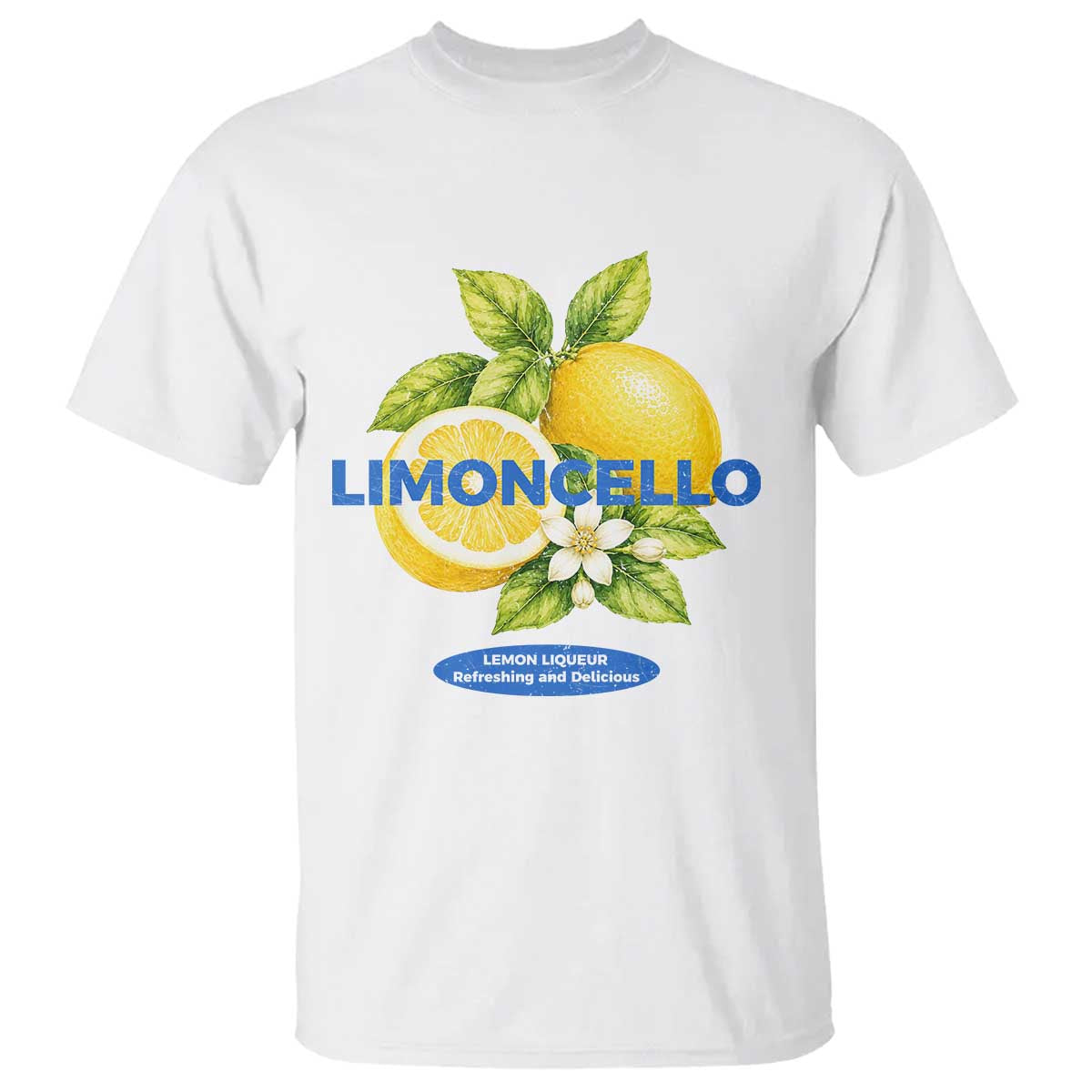 Vintage Limoncello Lemon Liqueur T Shirt Citrus Fruit Botanical Italian Summer Graphic TS10 White Print Your Wear
