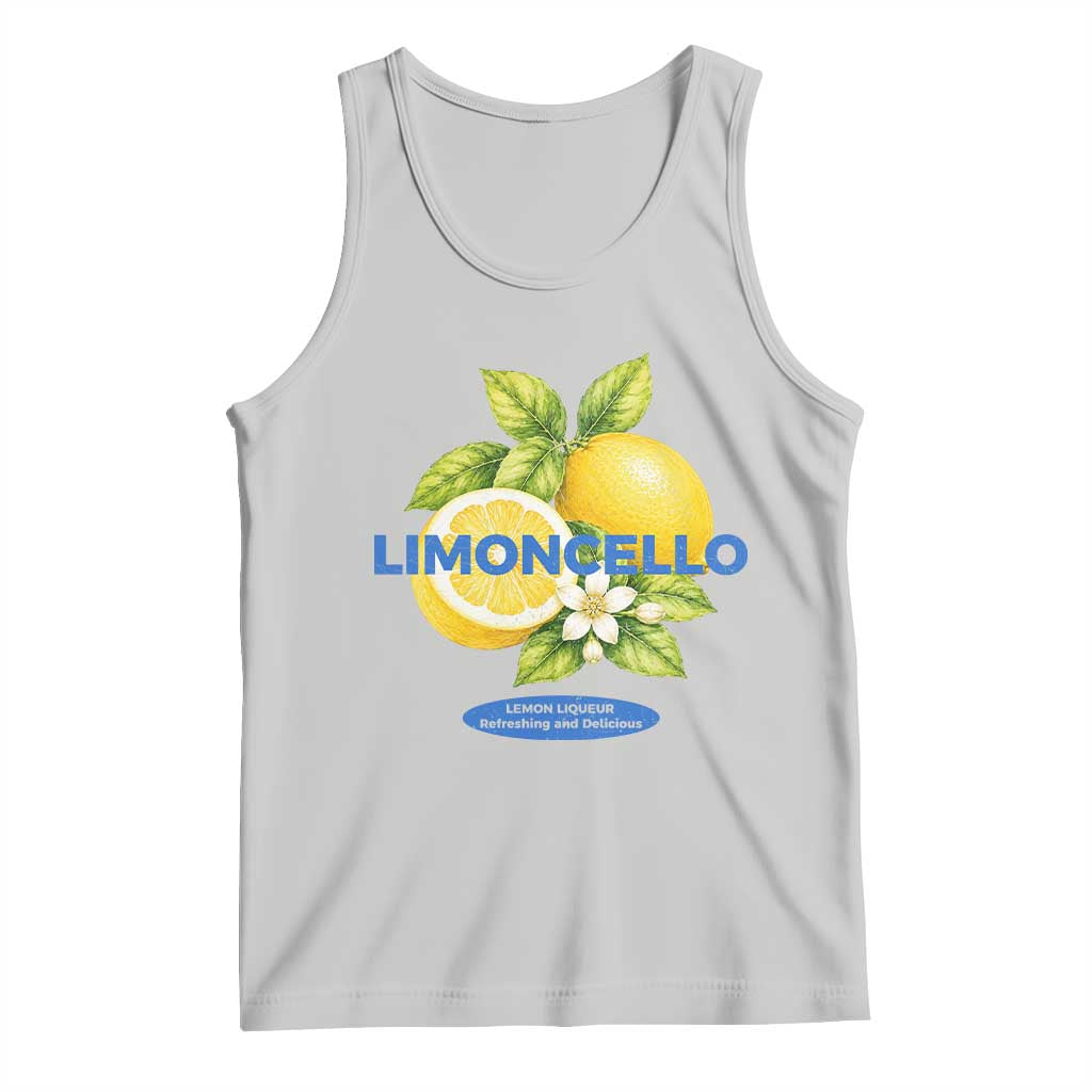 Vintage Limoncello Lemon Liqueur Tank Top Citrus Fruit Botanical Italian Summer Graphic TS10 Ash Print Your Wear