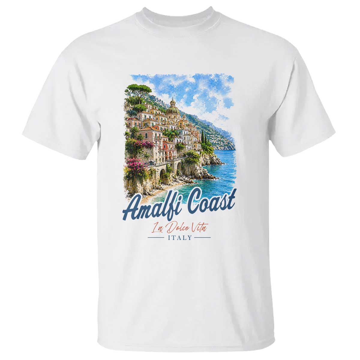 Amalfi Coast T Shirt La Dolce Vita Italy Coastal Village Vintage Mediterranean Paradise TS10 White Print Your Wear